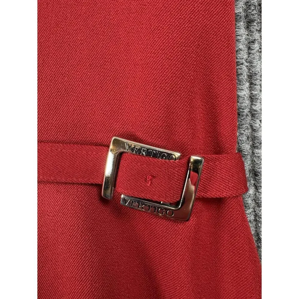 90s Vintage Designer Vertigo Paris Blazer Womens Medium Red Silver Accents Zips - Picture 4 of 15